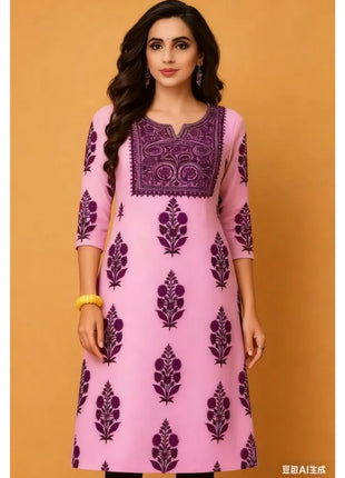 Muslim Women's Kurt Casual Fashion Dress Straight Tube Casual Ethnic Flower Muslim Fashion Long Sleeve Dresses National Style