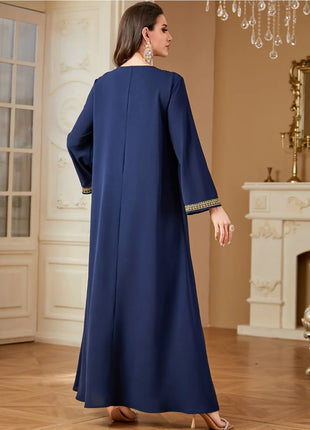 Ramadan Eid Muslim Dress for Women Party Abaya Dresses Embroidery Arab Long Robe Morocco Dubai Kaftan Islam Vestidos Jalabiya