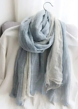 Thin Scarf Shawl New Cotton and Linen Women's Solid Color Sunscreen Muslim Headband Israel Saudi Arabia Japanese South Korea