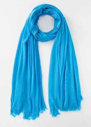 61 Colors Soft Cotton Viscose Scarf Rayon Material Muslim Hijab Mid Eastern Plain Solid Color Headscarf With Tassel