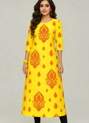 Muslim Dress Kurtta Women Fashionable Elegant National Style Straight Turkish Abaya Slit hem Colorful Elephant 2026 Pattern