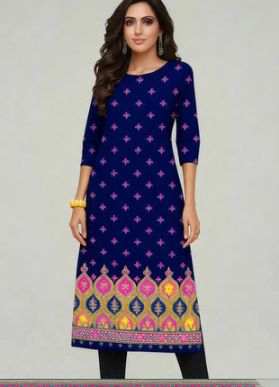 Muslim 2026 Dress Kurt Women's Fashionable And Elegant Slit hem Straight Tube Casual Flowers Pattern Robe Abito Donna Musulmana