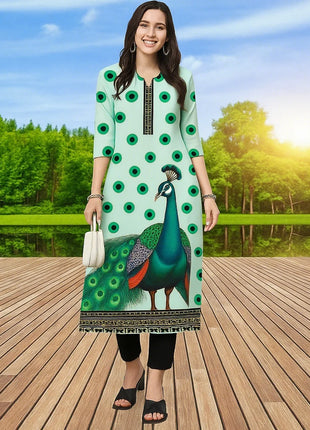 Muslim Kurt Women Casual Fashion Dress Peacock Straight Tube Casual Ethnic Peacock National Style Islamische Kleidung Frauen