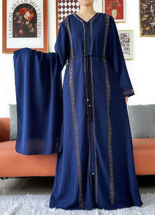 New Elegant Women Abaya Long Sleeve Chiffon Loose Open Abaya Muslim Islamic Clothing Cardigan Style Muslim Fashion Dresses