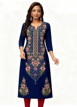 Muslim Dress Kurt Women's Fashionable Elegant Straight Tube Casual Peacock Color Elephant Pattern Abaya Femme Dubaï Slit hem