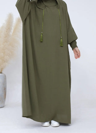 2024 Clothes for Muslim Women Fashion Summer Autumn Muslim Long Sleeve Solid Color Long Abaya Hijab Dress Kaftan Abaya Dubai