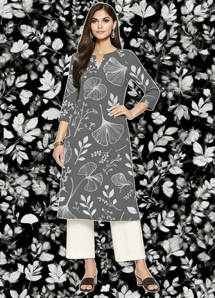 Muslim Kurt Flowers Women's Fashion Comfortable Long Sleeve Straight Casual Ethnic Vestidos Longos Parrot Print New Dress