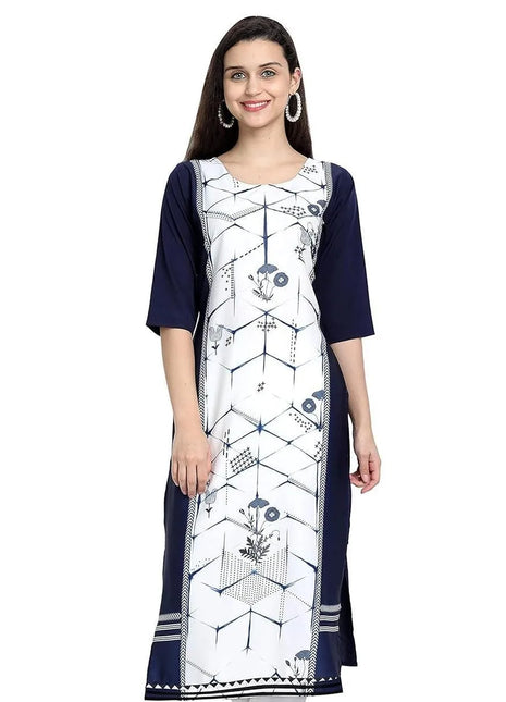 Muslim Kurtta Women's Casual Fashion Dress National Style Straight Tube Casual Ethnic Abito Donna Musulmana Slit hem