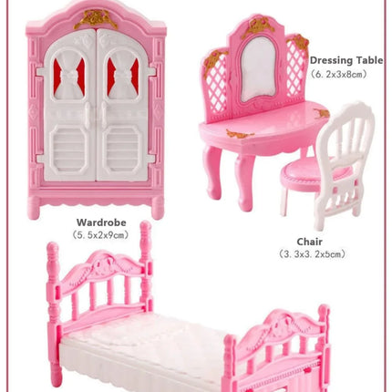 Hot Sale Cute Kawaii Pink 10 Items/Lot Miniature Dollhouse Furniture Accessory Kids Toys Kitchen Cooking Things For Girl Gifts