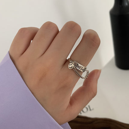 Adjustable Geometric Sterling Silver Ring