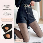 Flat Waist Black Sheer B Footed / 320 Thick Fleece One Size