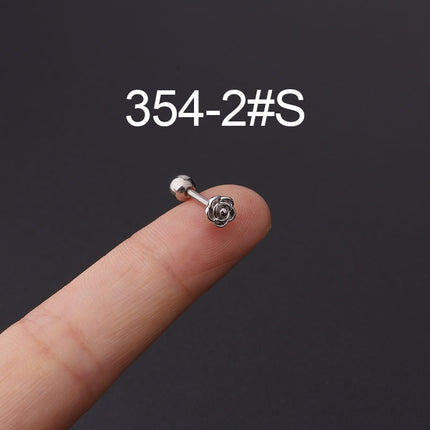 Stainless steel ear bone nail zircon