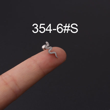 Stainless steel ear bone nail zircon