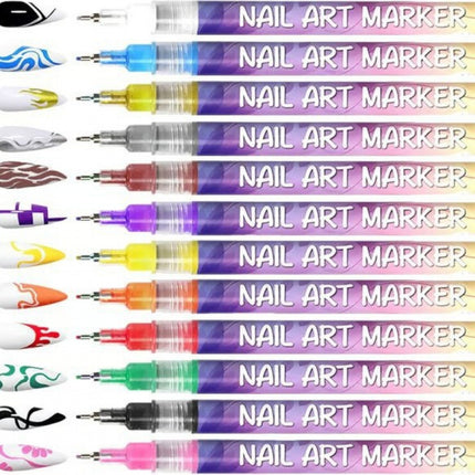 12 Colors Nail Art Pens Set