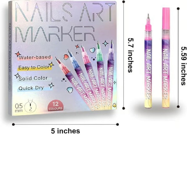 12 Colors Nail Art Pens Set
