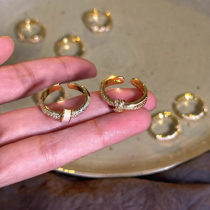 Adjustable Zircon Fashion Ring