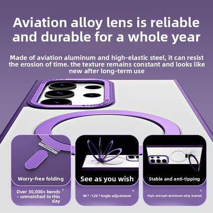 S25ultra Mobile Phone Case Magnetic Bracket MagSafe Drop-resistant Samsung S24 Transparent Fulcrum Mobile Phone Case