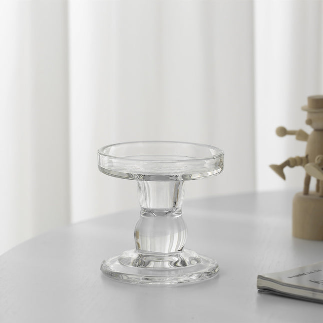 Glass Roman column candlestick