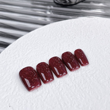Reusable Handmade Nail Art Patches with Red Diamonds
