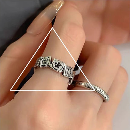 Adjustable Geometric Sterling Silver Ring