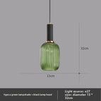 Without light source / Type a - black  green lampshade