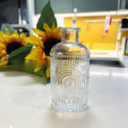 Embossed vase Roman grain transparent