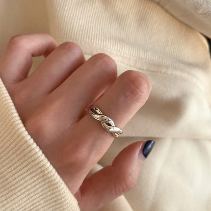 Adjustable Geometric Sterling Silver Ring