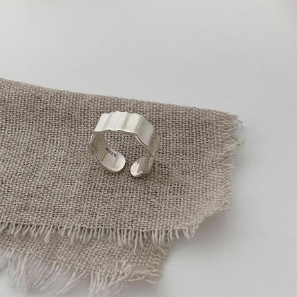 Adjustable Geometric Sterling Silver Ring