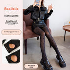 Flat Waist Black Sheer Chanel Footed / 220 Fleece-lined One Size