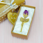 Gold rod amethyst / Gold gift box packaging