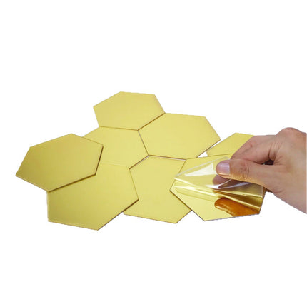 Hexagonal acrylic mirror wall sticker