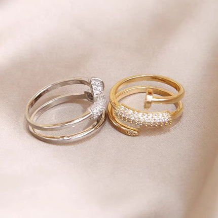 Stainless steel ear bone nail zircon