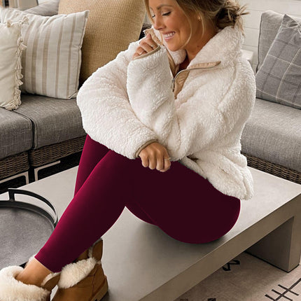 Womens High-Waisted Fleece Leggings