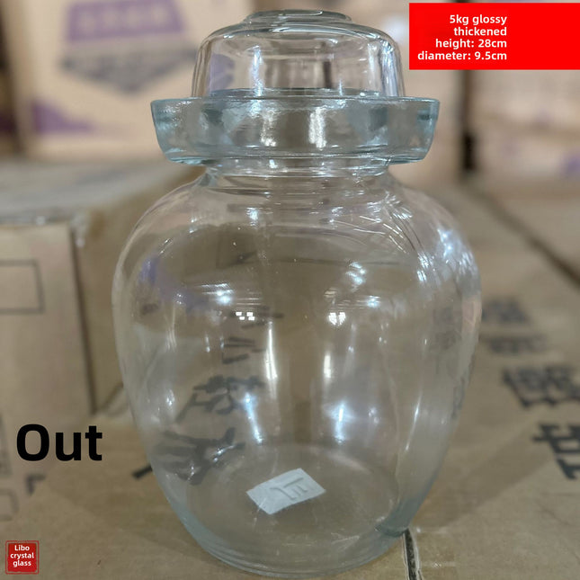 Transparent Glass Fermentation Jar with Sealed Lid
