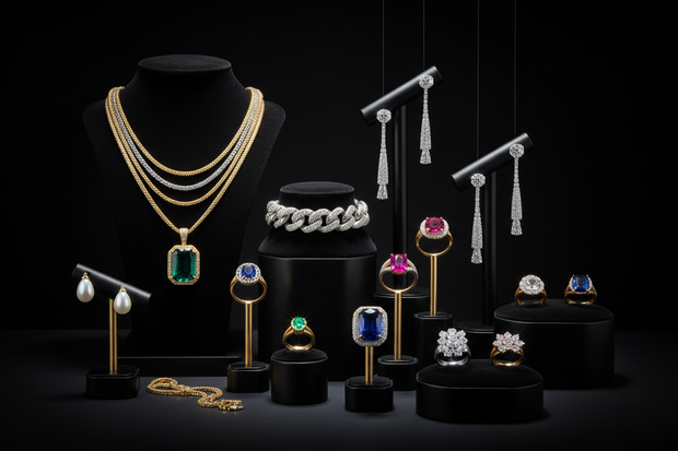 jewlary with dark backround